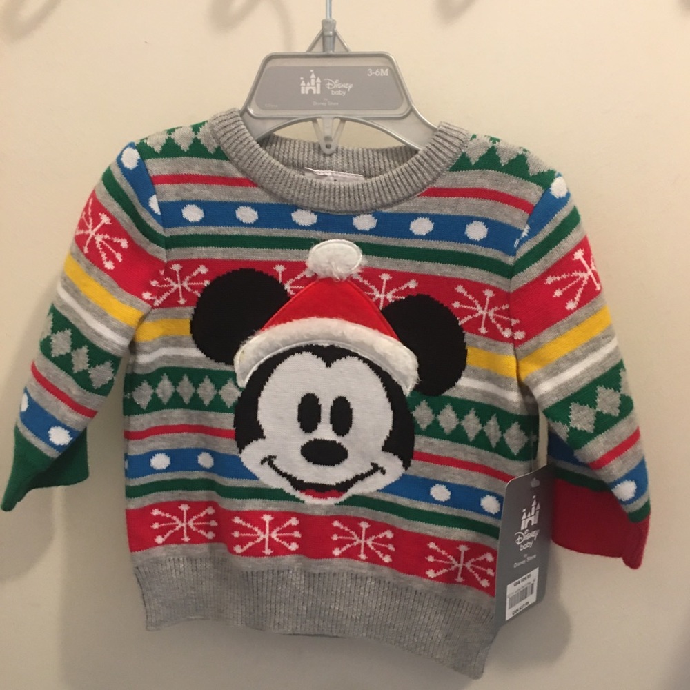 NWT Disney Mickey Christmas Sweater 3-6 mon